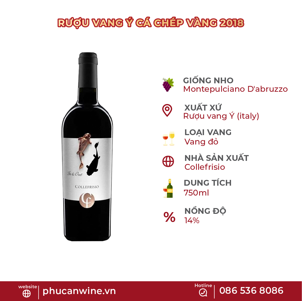 Rượu Vang Cá Chép Vàng 2018