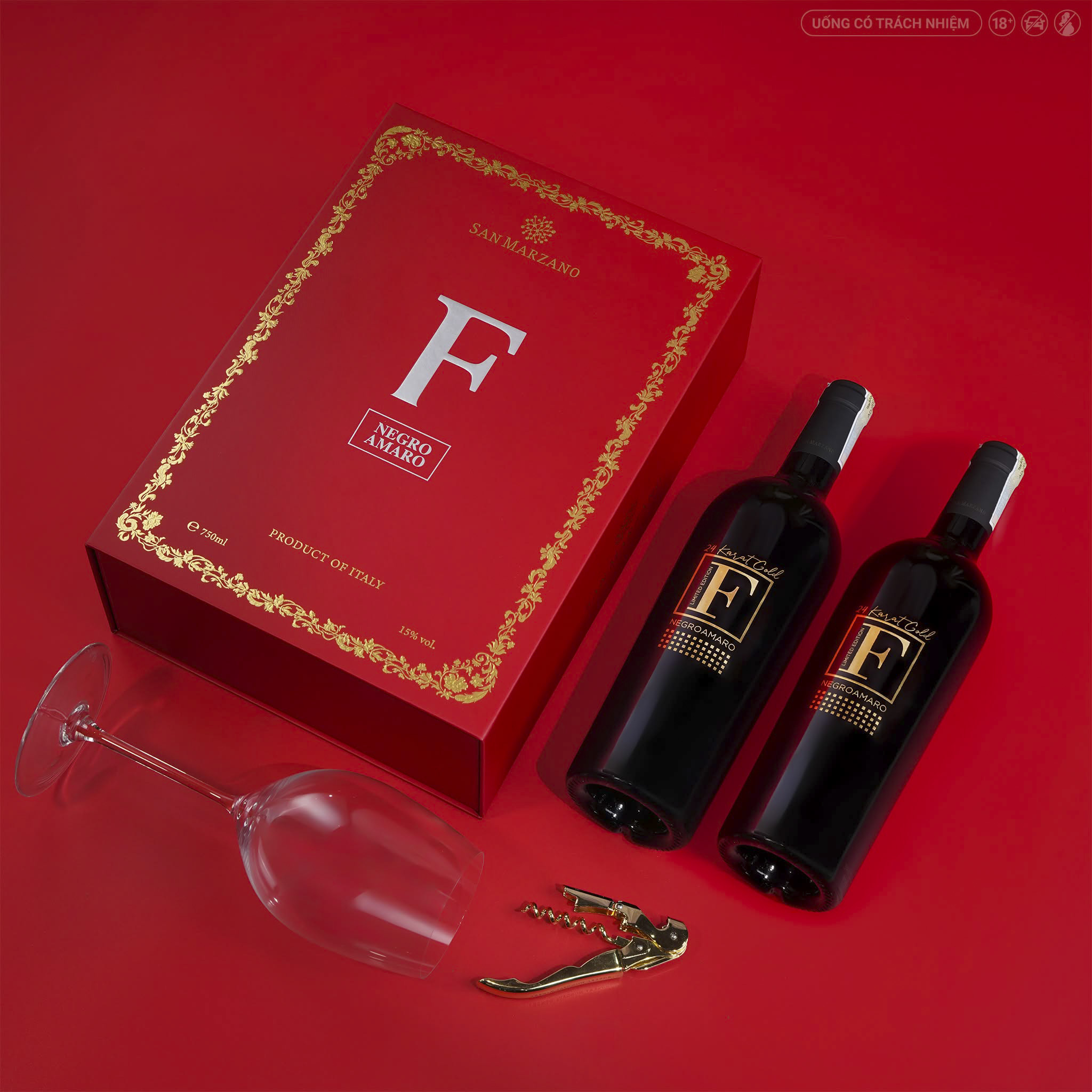 Vang Đỏ Ý F Gold 24 Karat Limited Edition - Ảnh 4