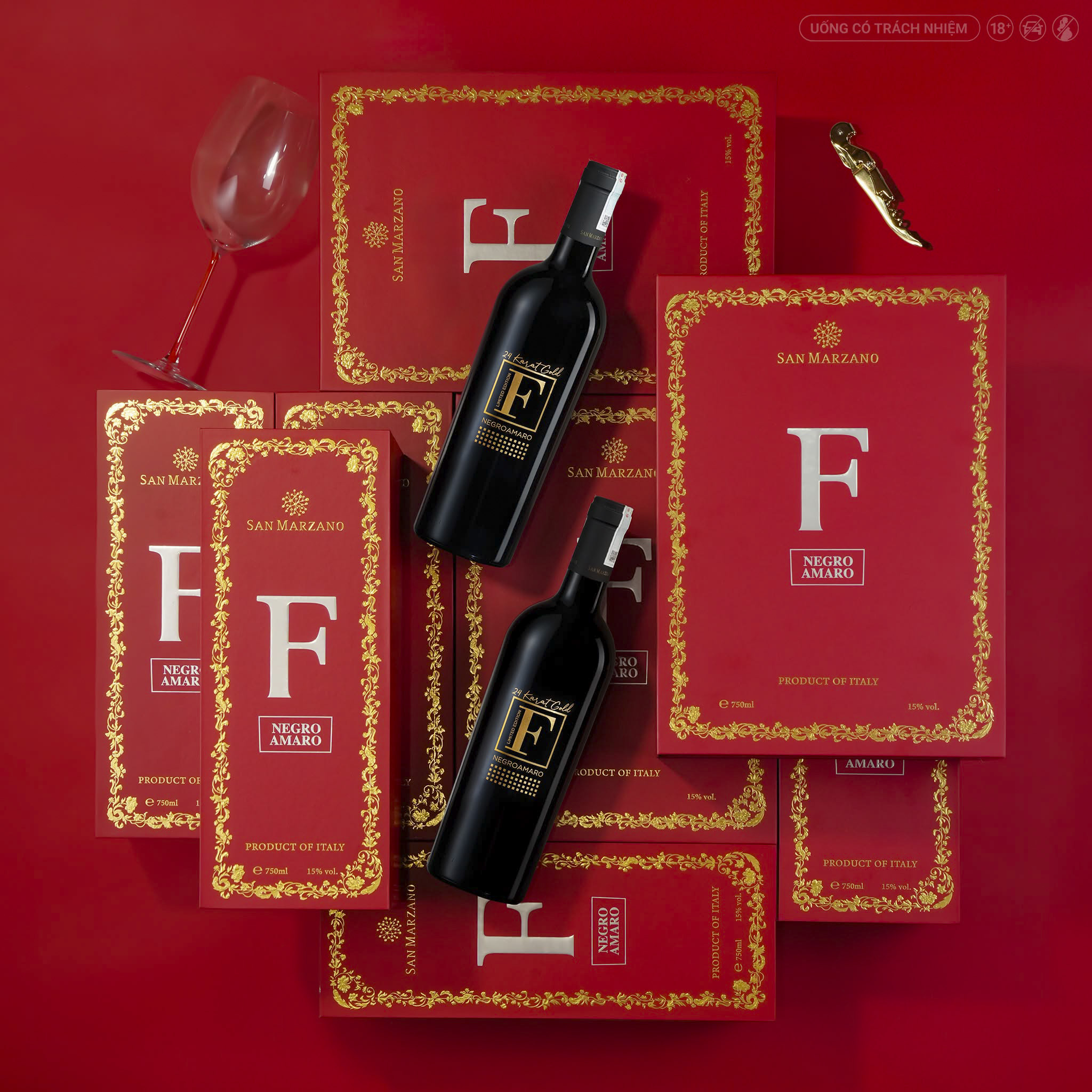 Vang Đỏ Ý F Gold 24 Karat Limited Edition