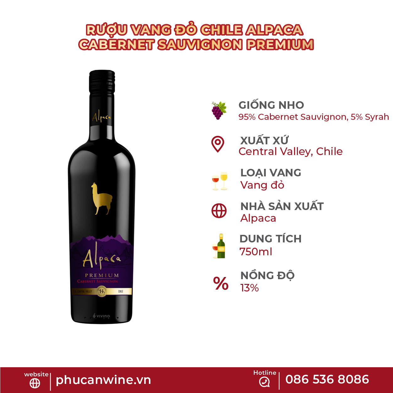 Vang Đỏ Chile Alpaca Cabernet Sauvignon Premium