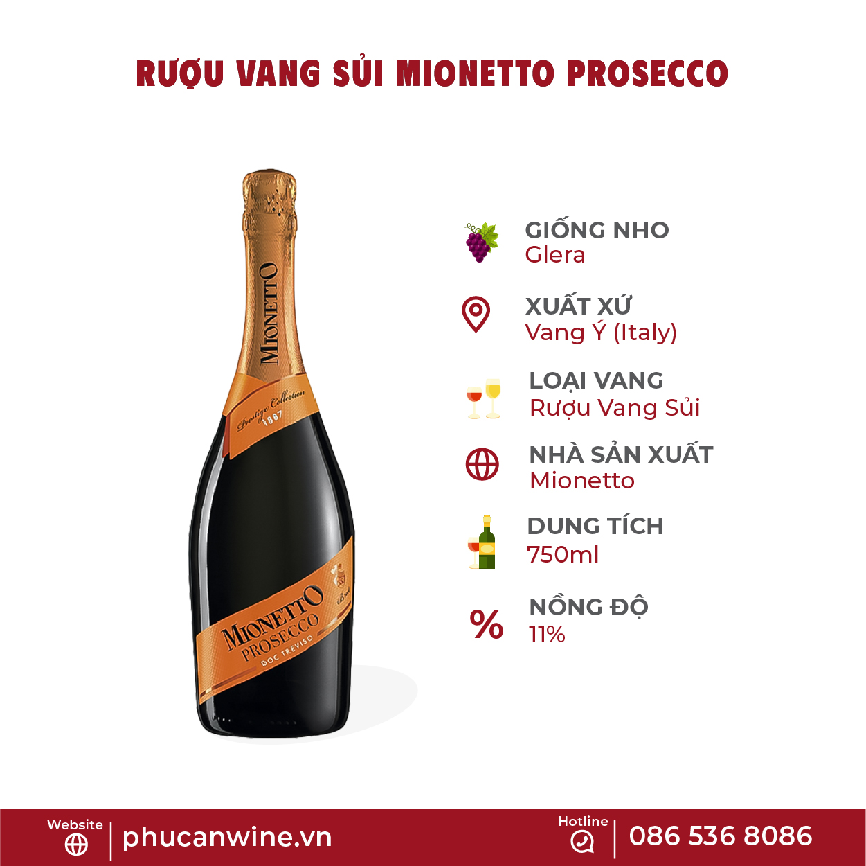 Rượu Vang Sủi Ý Mionetto Prosecco