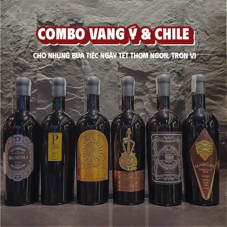 COMBO VANG Ý & CHILE – CHAI NGON CHUẨN TIỆC TẾT, GIÁ SIÊU TỐT