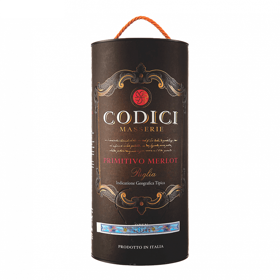 Rượu Vang Bịch Ý Codici Masserie Primitivo Merlot