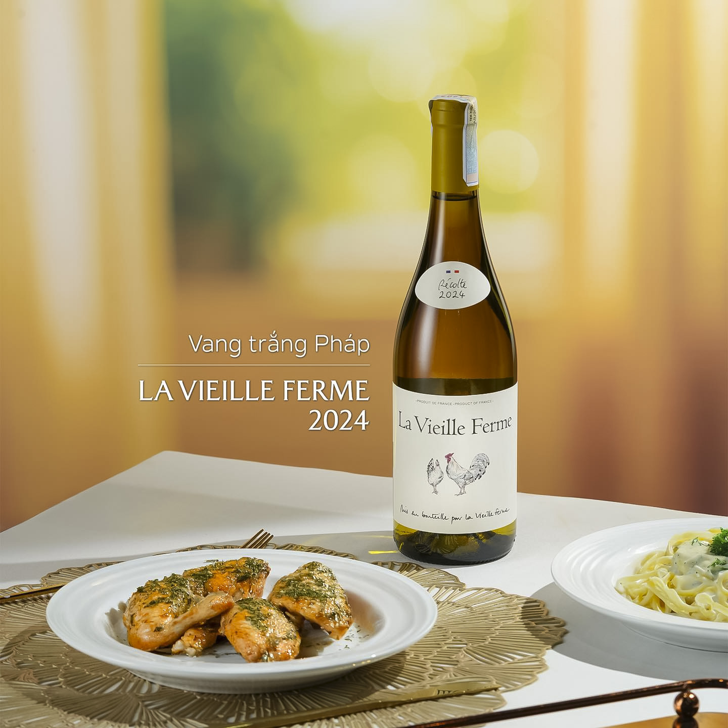 Rượu Vang Con Gà La Vieille Ferme Blanc