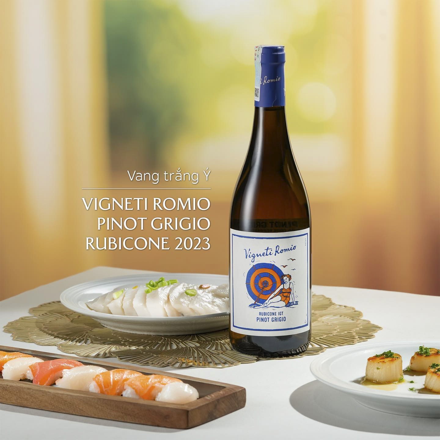 Rượu vang trắng Vigneti Romio Pinot Grigio Rubicone
